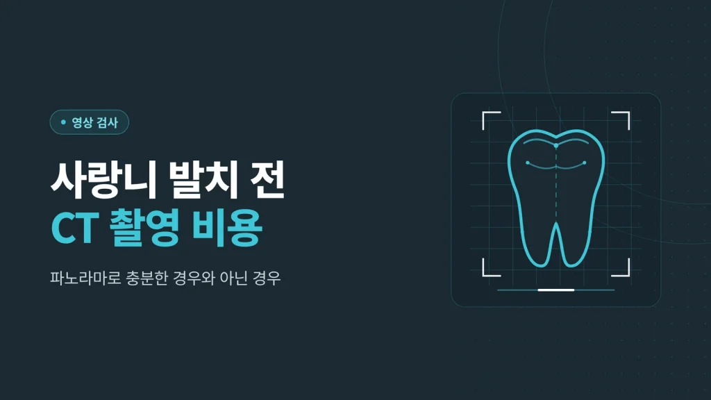 사랑니 발치 전 CT 촬영 비용 안내 썸네일